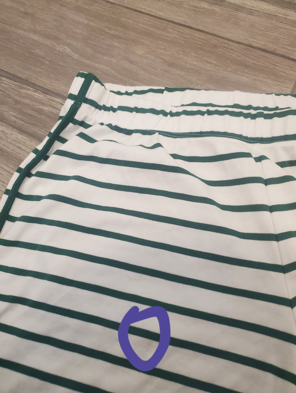 LAKE women's 100% pima cotton green white striped short sleeve pajama set size S - Picture 10 of 13